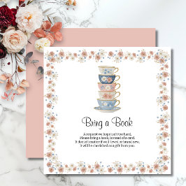 Time for Tea Floral Bridal Shower Enclosure Card エンクロージャーカード