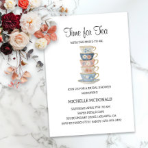 Time for Tea Floral Bridal Shower Invitation