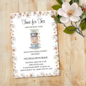 Time for Tea Floral Bridal Shower Invitation 招待状