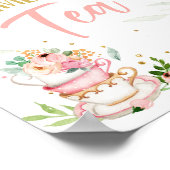 Time for Tea Party Baby is Brewing Baby Shower ポスター (角)