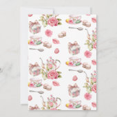 Time for Tea Pink Floral Tea Party Bridal Shower  招待状 (裏面)