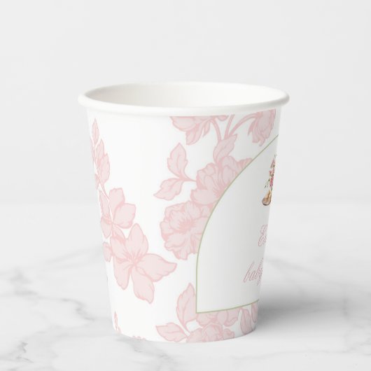 Time for Tea Pink Toile Tea Party  紙コップ (正面)