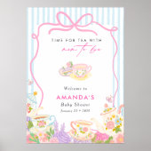 Time for tea Teapots and Cups baby shower ポスター (正面)