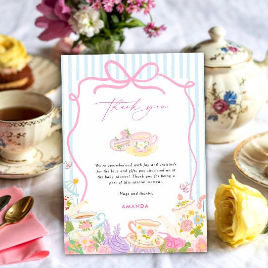 Time for tea Teapots and Cups baby shower 招待状