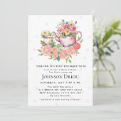 TIME FOR TEA WHIT THE Party Baby Shower Invitation 招待状 (スタンド正面)