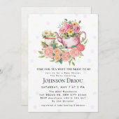 TIME FOR TEA WHIT THE Party Baby Shower Invitation 招待状 (正面/裏面)