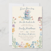 Time for Tea Wildflower Bridal Shower  招待状 (正面)