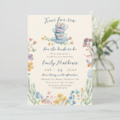 Time for Tea Wildflower Bridal Shower  招待状 (スタンド正面)