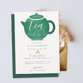 Time for Tea with Bride Emerald金ゴールドブライダルシャワー 招待状