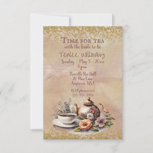 Time for Tea with the bride to be  招待状 (正面)