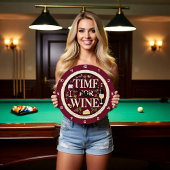 Time For Wine Grape Cheese ラージ壁時計