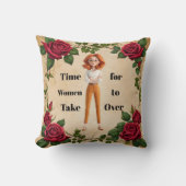 Time For Women Throw Pillow クッション (正面)