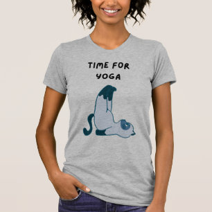 Time For Yoga cat cute t-shirt Tシャツ