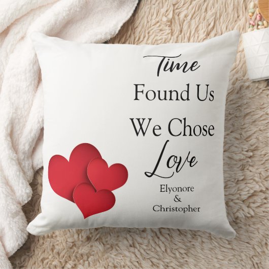 Time Found Us We Chose Love Valentine Quote クッション (ブランケット)