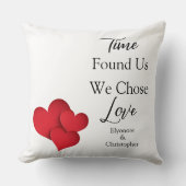 Time Found Us We Chose Love Valentine Quote クッション (正面)