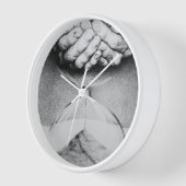 Time Hourglass hands Pencil drawing Surreal art 壁時計 (傾斜)