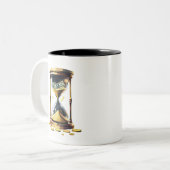 Time Is Money Hourglass Gold Coins Entrepreneur Hu ツートーンマグカップ (正面左)