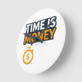 Time Is Money – Hustle Mindset T-Shirt | Entrepren ラウンド壁時計 (傾斜)