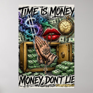Time Is Money — Money Don't Lie (カラー) ポスター