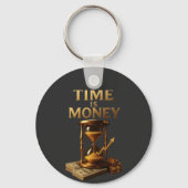 Time Is Money | Powerful Motivational Design キーホルダー (正面)