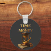 Time Is Money | Powerful Motivational Design キーホルダー (正面)