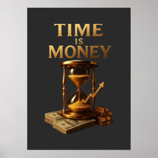 TIME IS MONEY - Vintage Motivational Entrepreneur ポスター