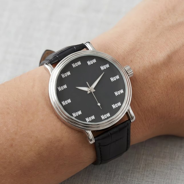 Time is Now Mindfulness Yoga Meditation 腕時計 (The time is now. A helpful nudge toward mindfulness, meditation, and being in the moment.)