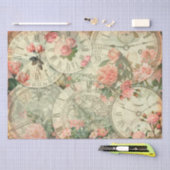 Time Keeperヴィンテージクロックフローラの分離 薄葉紙 (クラフト)