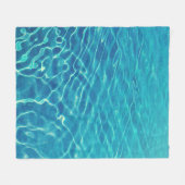 Time lapse photography of blue body of water フリースブランケット (正面(横))