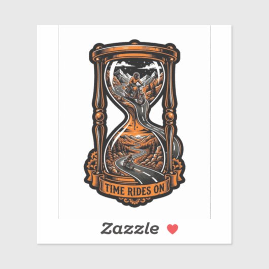 Time Rides On Hourglass Sticker — Biker Decal シール (シート)