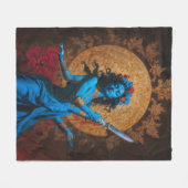 Time’s Gentle Mother Kali フリースブランケット (正面(横))