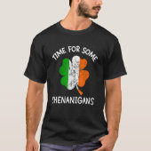 Time some shenanigans ireland flag shamrock St Pat Tシャツ (正面)