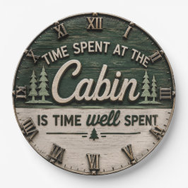 Time Spent at the Cabin Is Time Well Spent Rustic ペーパープレート
