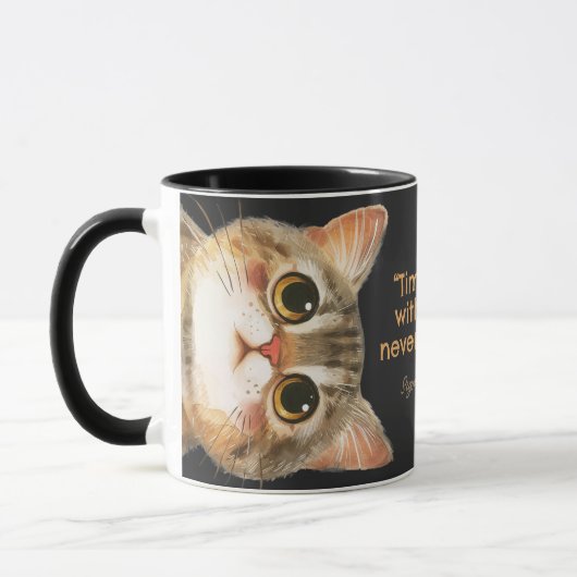 Time Spent With Cats Is Never Wasted マグカップ (左)