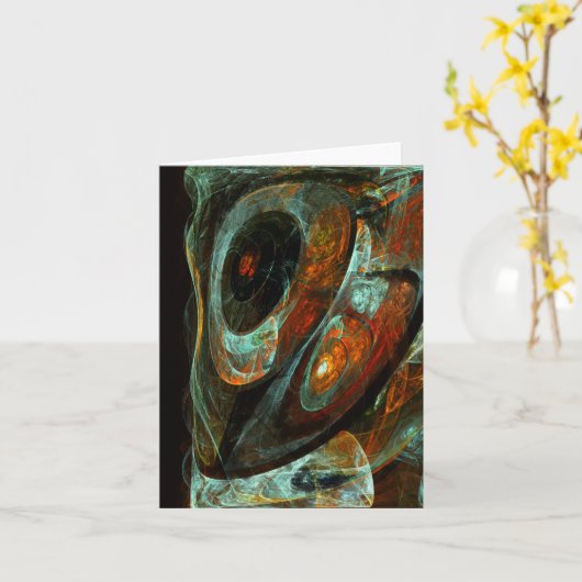 Time Split Abstract Art カード (黄色い花)