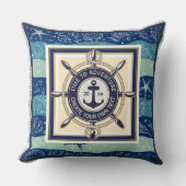 Time To Adventure Custom Maritime Boat Name クッション (正面)