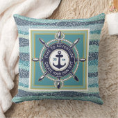 Time To Adventure Custom Maritime Boat Name クッション (ブランケット)