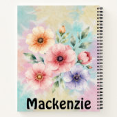 Time To Bloom Tie Dye Florals Personalized  ノートブック (裏面)