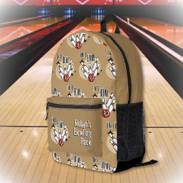 Time to Bowl Personalized プリントバックパック