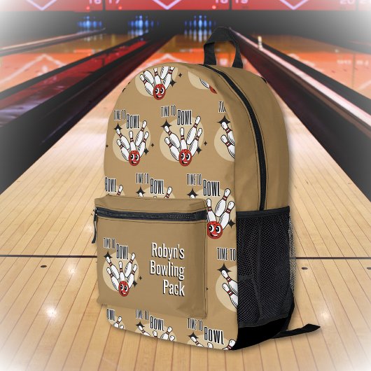 Time to Bowl Personalized プリントバックパック