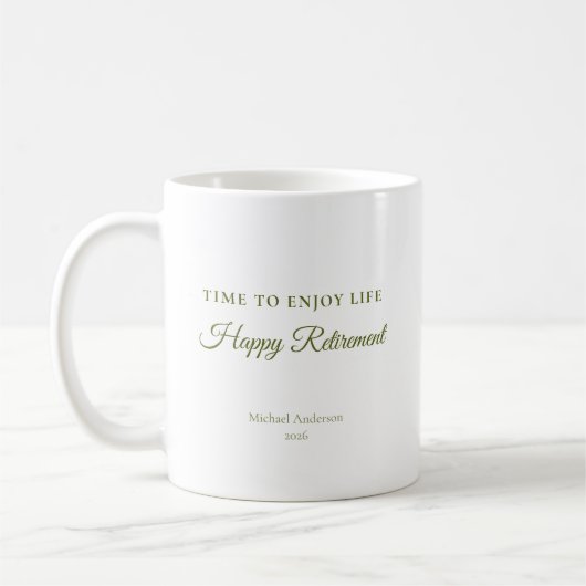 Time to Enjoy Life Retirement Gift コーヒーマグカップ (左)