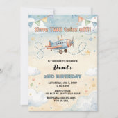 Time To Fly Airplane Birthday  招待状 (正面)