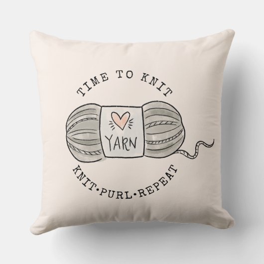 Time to Knit Blush Pink クッション (裏面)