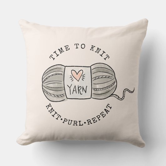 Time to Knit Blush Pink クッション (正面)