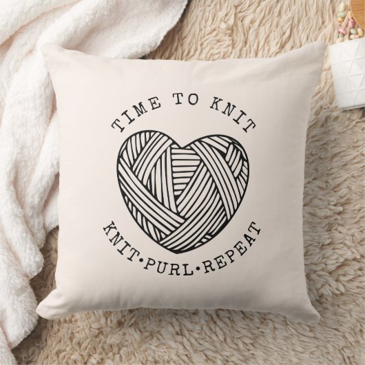 Time to Knit Blush Pink クッション (ブランケット)