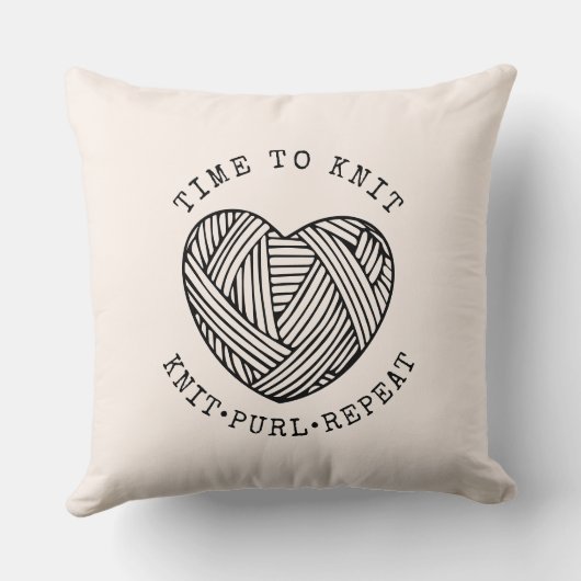 Time to Knit Blush Pink クッション (裏面)