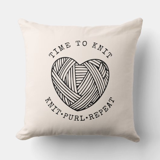 Time to Knit Blush Pink クッション (正面)
