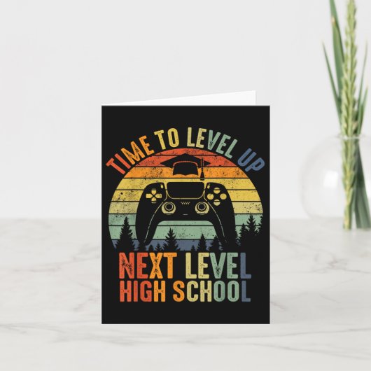 Time To Level Up Middle School High School Graduat カード (正面)