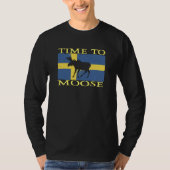Time To Moose Scandinavia Souvenir Sweden Flag Moo Tシャツ (正面)