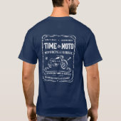 Time to Moto バイクガレージTシャツ Tシャツ (裏面)